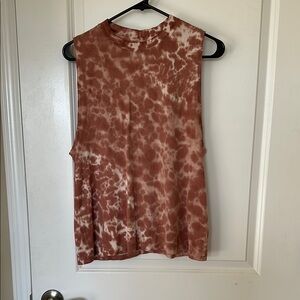 Tie-Dye Sleeveless Top - Brown
